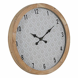 BigBuy Home Horloge Murale Blanc Naturel Bois Verre 60 x 60 x 6,5 cm