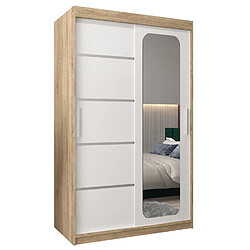 Abiks Meble Armoire PROMO V2 À Portes Coulissantes 200/120/62 2 Portes (Sonoma/Blanc)