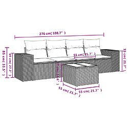 Avis Maison Chic Ensemble de 5 Tables et chaises d'extérieur avec coussins,Salon de jardin noir résine tressée -GKD536287