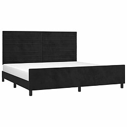 Avis Maison Chic Lit adulte - Cadre Structure de lit avec tête de lit Contemporain Noir 200x200 cm Velours -MN96403