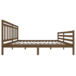 Maison Chic Lit adulte - Lit simple Cadre de lit,Structure du lit Contemporain Marron miel Bois massif 200x200 cm -MN24271 pas cher