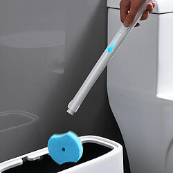 Avis Universal Brosse de toilette jetable, tête de brosse et piston remplaçables, manche longue, pas d'angle mort, brosse de nettoyage(Bleu)