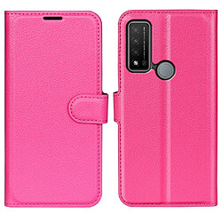 Etui en PU texture litchi avec support, rose pour votre TCL 20R 5G