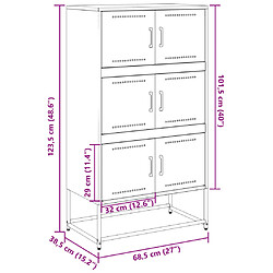 vidaXL Buffet noir 68,5x38,5x123,5 cm acier pas cher