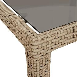 Acheter vidaXL Table de jardin Beige 190x90x75 cm Verre trempé/résine tressée