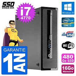 PC HP ProDesk 400 G1 SFF Intel Core i7-4770 RAM 16Go SSD 480Go Windows 10 Wifi - Occasion