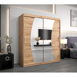 Abiks Meble Armoire Wave à portes coulissantes 200/180/62 2 portes (artisan/artisan)