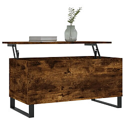 Avis Maison Chic Tabls basse,Table Console pour salon Chêne fumé 90x44,5x45 cm Bois d'ingénierie -MN17004