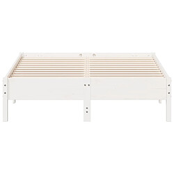 Acheter Vidaxl Cadre de lit Blanc 135x190 cm Bois de pin massif