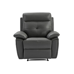 Avis Vente-Unique Fauteuil relax en cuir gris VINETA