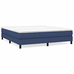 vidaXL Cadre de lit sans matelas bleu 180x200 cm tissu