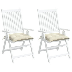 Avis vidaXL Coussins de chaise lot de 2 blanc crème 40x40x7 cm tissu oxford