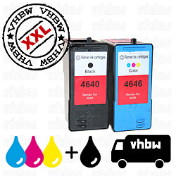 Vhbw Kit de cartouches recyclées DELL 4640, M4640, J5566 & DELL 4646, M4646 encre noire et couleur