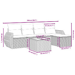 Avis vidaXL Salon de jardin avec coussins 6 pcs marron résine tressée