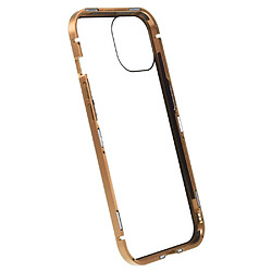 Coque en cadre métallique anti-spy, fermeture magnétique, anti-chutte pour votre iPhone 14 Plus - or