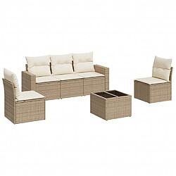 vidaXL Salon de jardin avec coussins 6 pcs beige résine tressée