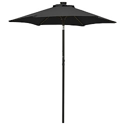 Maison Chic Parasol Jardin | Parasol avec lumières LED Noir 200x211 cm Aluminium - GKD10800