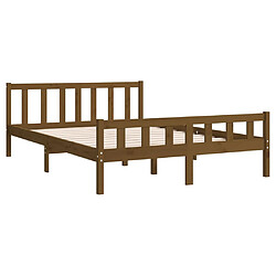 Avis vidaXL Cadre de lit sans matelas marron miel bois massif 140x200 cm