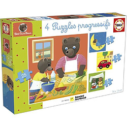 Acheter Educa Borras Puzzle - EDUCA - Petit Ours Brun : 4 puzzles progressifs pour enfants de 12 a 25 pieces des 3 ans