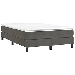 Avis Maison Chic Lit Adulte - Lit simple Lit à sommier tapissier et matelas moelleux - Meuble de Chambre - Gris foncé 120x200cm Velours -MN81556