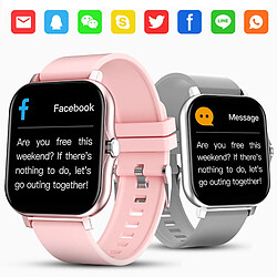 Avis Universal 1,69 pouces grand écran smartwatch Hommes Femmes Bluetooth appelé exercice moniteur de fréquence cardiaque smartwatch personnalisé fond d'écran montre | Smartwatch (rose)