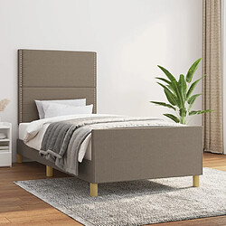 Maison Chic Cadre/structure de lit avec tête de lit pour adulte - Lit Moderne Chambre Taupe 80x200 cm Tissu -MN27256