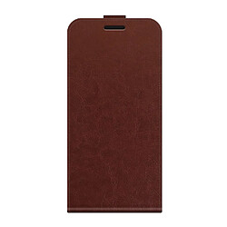 Coque en TPU + PU texture crazy horse vertical avec porte-carte marron pour votre ZTE Blade V30 Vita/V2022