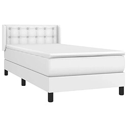 Avis Maison Chic Lit Adulte - Lit simple Lit à sommier tapissier avec matelas moelleux - Meuble de Chambre Blanc 80x200 cm Similicuir -MN86707