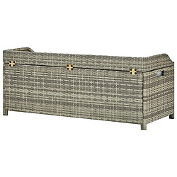 Maison Chic Banc de rangement | Meuble de rangement d'Entrée | Coffres d'Intérieur de jardin 120 cm Résine tressée Gris -MN56810 pas cher