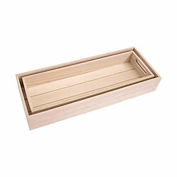 Artemio Set de 2 plateaux rectangulaires en bois - 40 x 15 x 6 cm + 37 x 12 x 5 cm