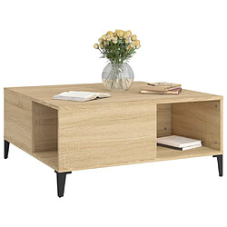 Avis vidaXL Table basse chêne sonoma 80x80x36,5 cm bois d'ingénierie