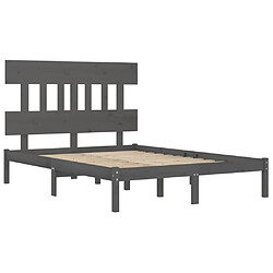 Avis vidaXL Cadre de lit sans matelas gris 150x200 cm bois massif