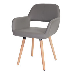 Mendler 6x chaise de salle à manger Altena II, fauteuil, design rétro des années 50 ~ similicuir, taupe