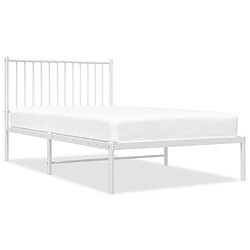 vidaXL Cadre de lit métal sans matelas et tête de lit blanc 100x190 cm