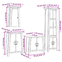 vidaXL Ensemble de meubles de salle de bain 4 pcs bois de pin massif pas cher