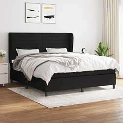 Maison Chic Lit Adulte - Lit simple Lit à sommier tapissier avec matelas moelleux - Meuble de Chambre - Noir 160x200 cm Tissu -MN61017