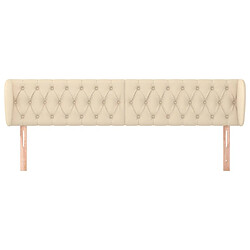 Avis Maison Chic Tête de lit scandinave avec oreilles,meuble de chambre Crème 203x23x78/88 cm Tissu -MN52823