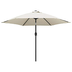 vidaXL Parasol sable blanc avec Poteau en Acier 3 m