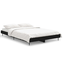 Maison Chic Lit adulte - Lit simple Cadre de lit,Structure du lit Contemporain noir 120x190 cm bois d'ingénierie -MN42696