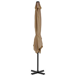 Avis Maison Chic Parasol Jardin | Parasol en porte-à-faux et mat en aluminium 250x250 cm Taupe - GKD26992