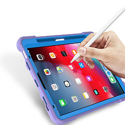 Coque en TPU + silicone anti chute avec béquille violet/bleu pour votre Apple iPad Air (2020)