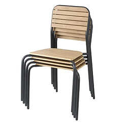 Acheter Chaises d'Extérieur Effet Bois - Lot de 4 - Bolero