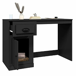 Maison Chic Bureau solide,Table de travail,Bureau d'ordinateur avec tiroir noir 115x50x75 cm bois d'ingénierie -GKD23118 pas cher