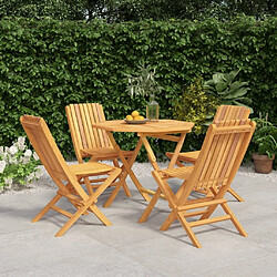 Salle à dîner de jardin 5 pcs,Table et chaise à manger Bois de teck massif -MN45787