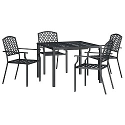 Avis Maison Chic Ensemble de salle à manger de jardin 5 pcs,Table et chaises d'extérieur anthracite acier -GKD476816