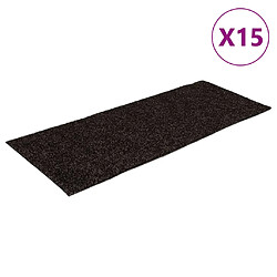 vidaXL Tapis d'escalier autocollants Rectangulaire 15 pcs 60x25 cm