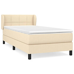 Maison Chic Structures de lit + matelas,Lit à sommier tapissier et matelas pour Chambre Crème 90x190 cm Tissu -MN43756