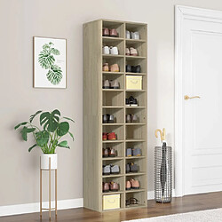 Maison Chic Armoire à Chaussures,Meuble de Rangement à Chaussures chêne sonoma 54x34x183cm bois d'ingénierie -MN58663