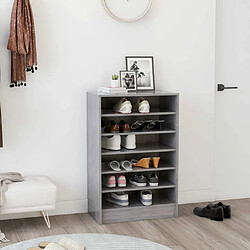 Avis Maison Chic Armoire à Chaussures Gris béton,Meuble de Rangement à Chaussures 60x35x92 cm Aggloméré -MN91587