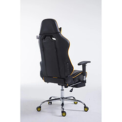 Acheter Decoshop26 Fauteuil de bureau gamer avec repose-pieds extensible mécanisme de bascule en PVC noir / jaune 10_0002745